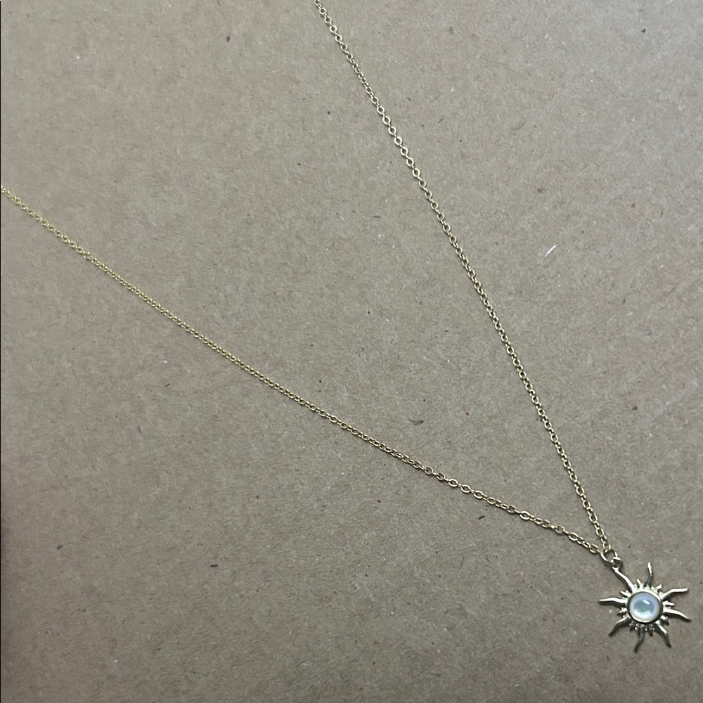 Gold Sun Pendant Necklace